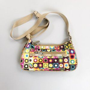 LESPORTSAC Circle Polka Dot Print Small Crossbody Hobo Colorful Cheerful